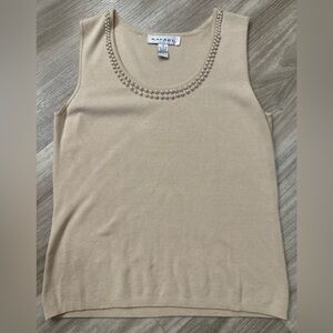 RAFAEL Women's Beige Pearl-Embellished Tank Top